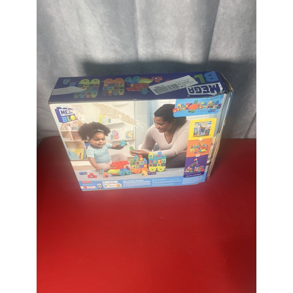 NEW! 2022 MEGA BLOKS by FISHER PRICE 60 PIECE ABC LEARNING TRAIN BLOCKS some dam